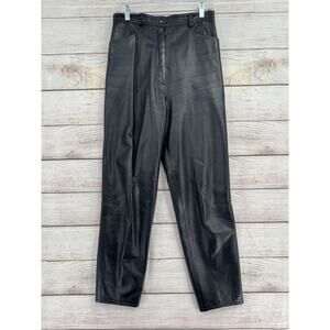 Vakko Y2K Leather Pants Womens 12 Black Made in USA 2 Pocket